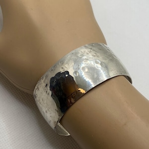 Danish Sterling Cuff Bracelet Hammered 925 Silver Denmark Scandinavian Vintage Southwestern Jewelry Birthday Anniversary Christmas Gift
