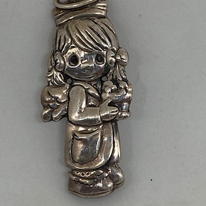 Sterling Angel Pin Brooch 925 Silver Precious Moments PMI Girl Mexico Vintage Southwestern Jewelry Anniversary Birthday Christmas Gift