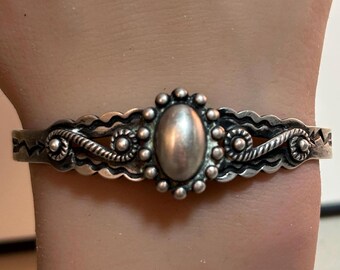 Fred Harvey Era Sterling Concho Cuff Bracelet Navajo 925 Silver