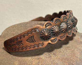 Fred Harvey Era Copper Cuff Bracelet Navajo Stamped Arrows Fred Harvey Era Copper Cuff Bracelet Navajo Stamped Arrows