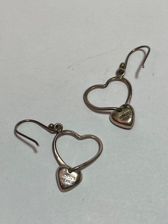 ATI Red Jasper Sterling Heart Earrings 925 Silver Mexico Mexican