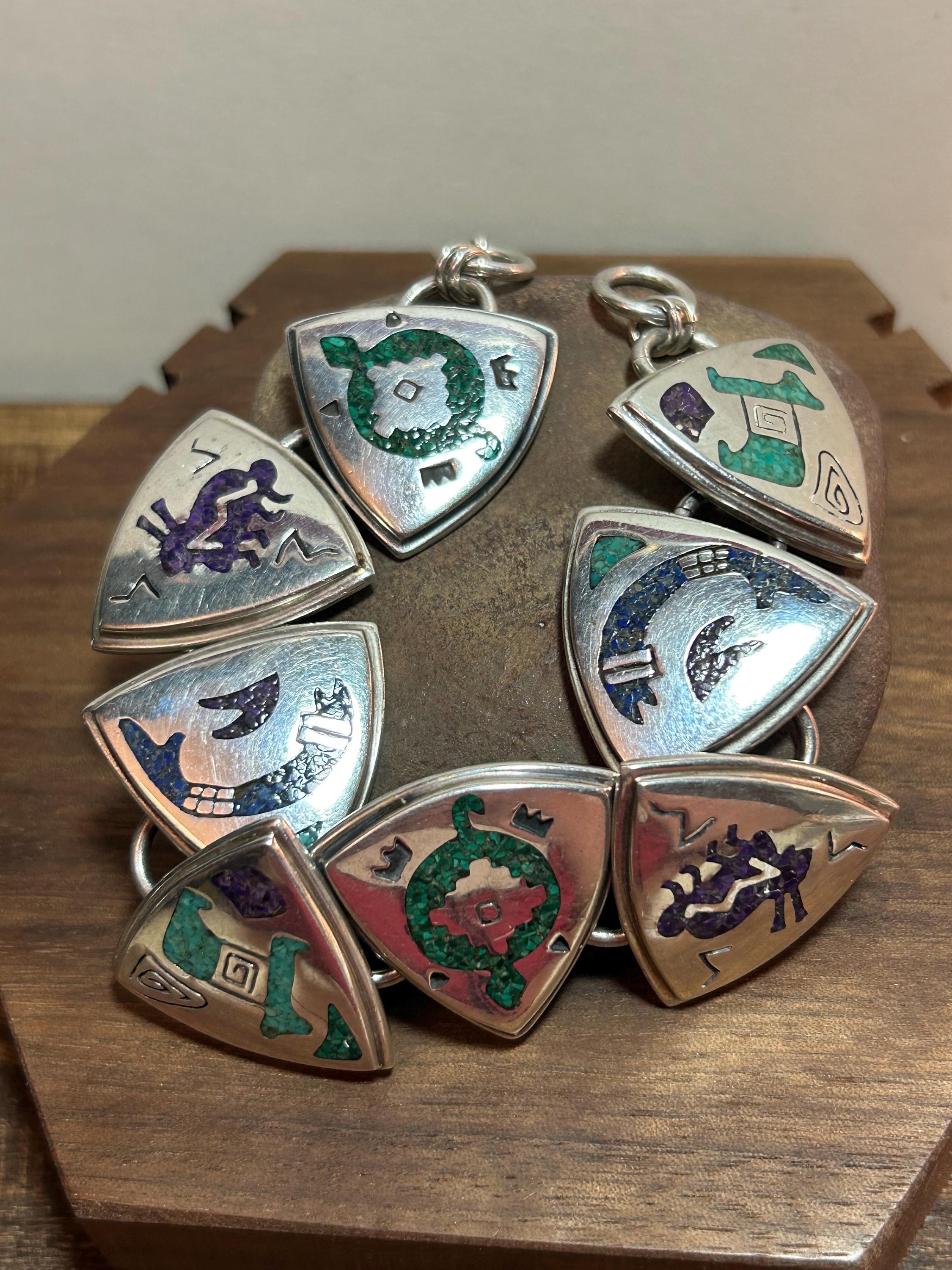 Carolyn Pollack Multi Stone Sterling Storyteller Bracelet