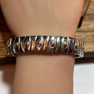 Milor 14K mod armband stretch geometrische cirkels 14kt goud roestvrij staal Italië Italiaanse vintage sieraden verjaardag kerstcadeau