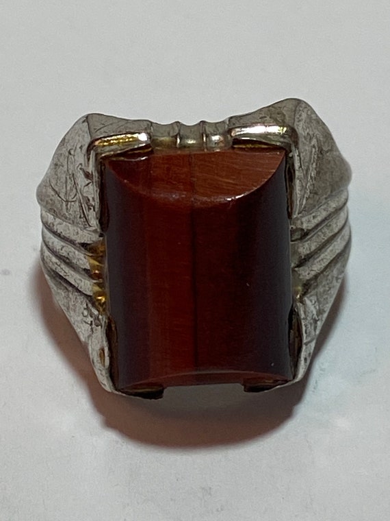 Petrified Wood Sterling Ring Sz 10 Clark & Coombs… - image 1