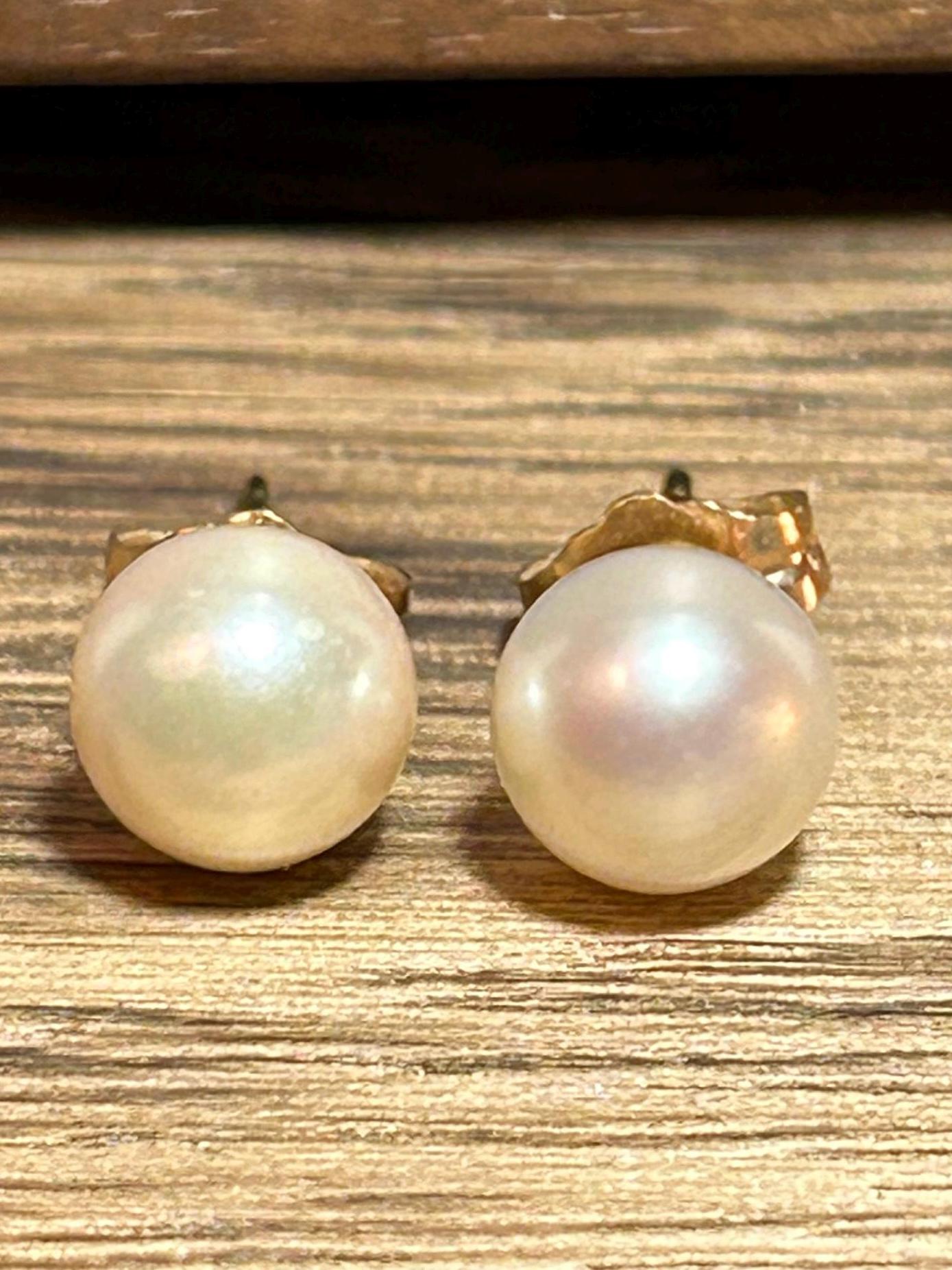 K18イエローゴールド淡水パールピアス（5mm） 【公式通販】