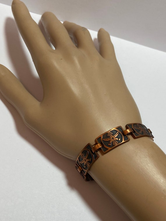 Fred Harvey Era Copper Kachina Bracelet 6.5