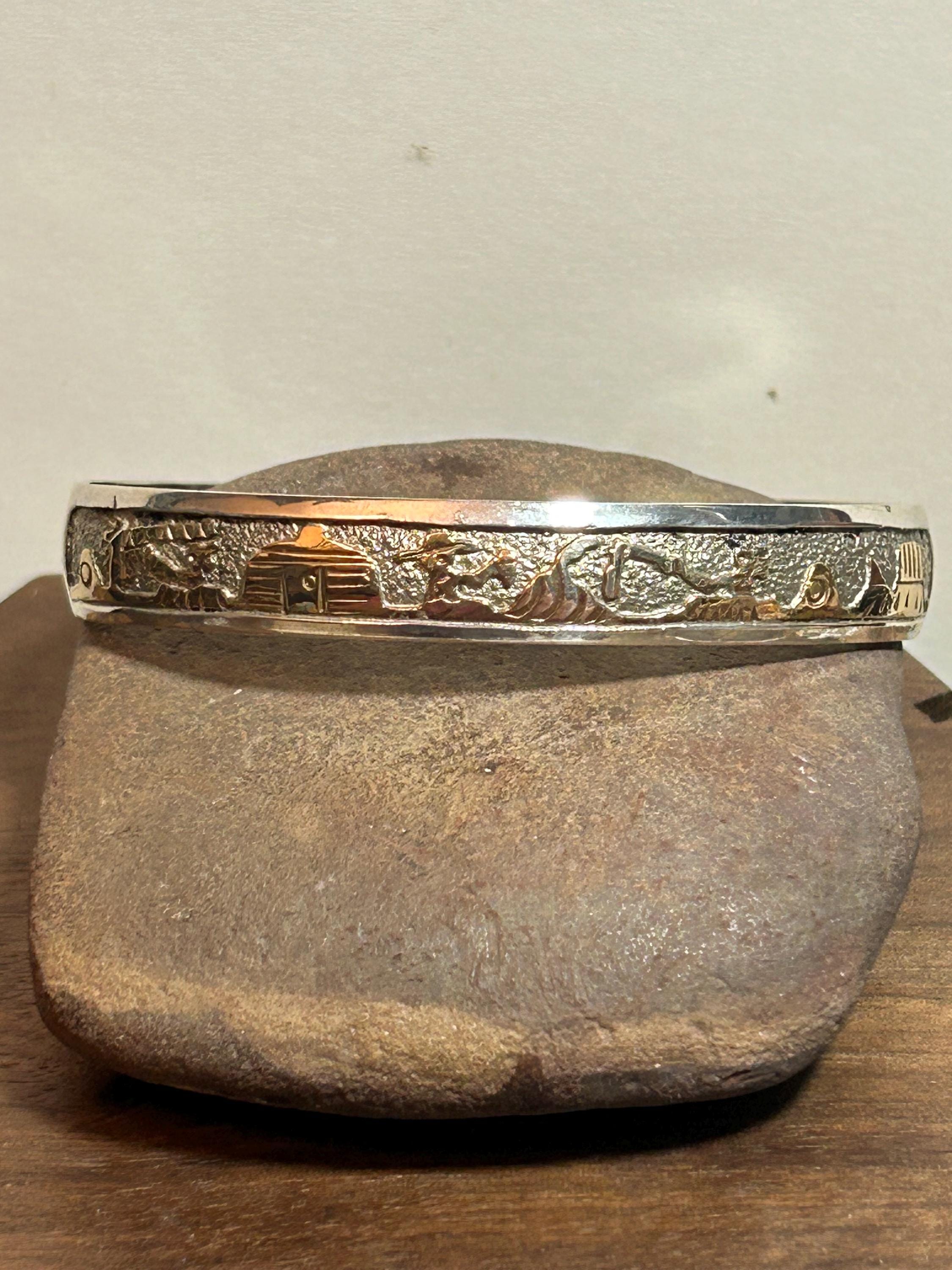 Navajo 12K Storyteller Cuff Bracelet Tom Sylvia Kee 12KT