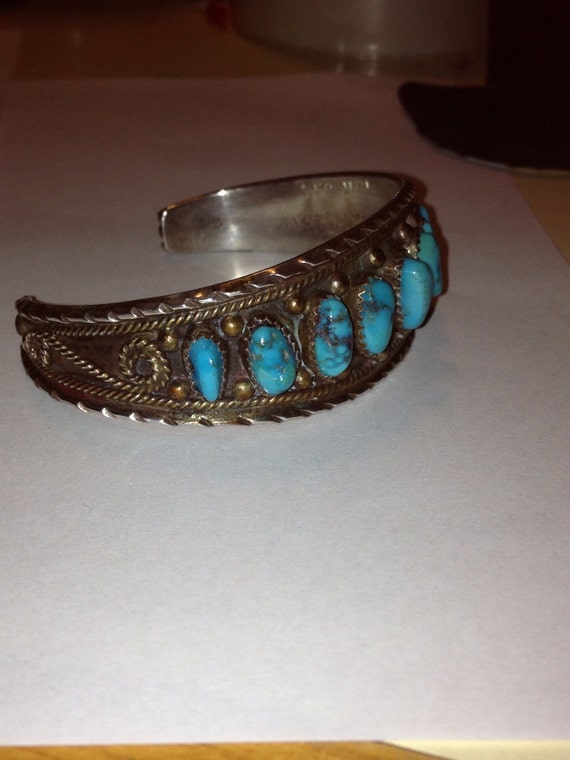 31 Grams Hefty Mens Vintage Native American Navajo Turquoise Sterling Silver Ring Old 31 Grams Hefty Mens Vintage Native American Navajo Turquoise Sterling Silver Ring Old