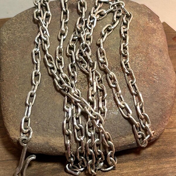 Sterling Link Necklace Chain 25” 925 Silver Unisex Men’s Vintage Jewelry Southwestern Birthday Anniversary Christmas Gift Valentine's Day