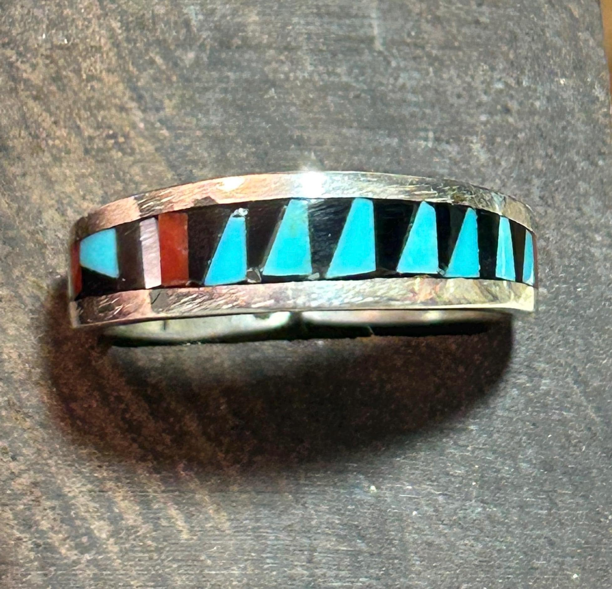Zuni Multi Stone Sterling Ring Sz 7 1/2 Charlotte Dishta Sleeping