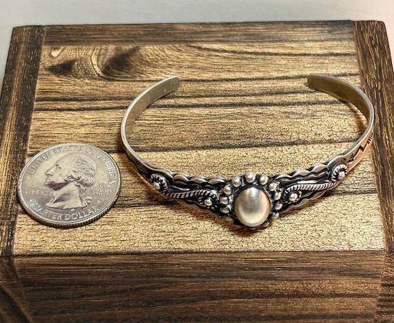 Fred Harvey Era Sterling Concho Cuff Bracelet Navajo 925 Silver
