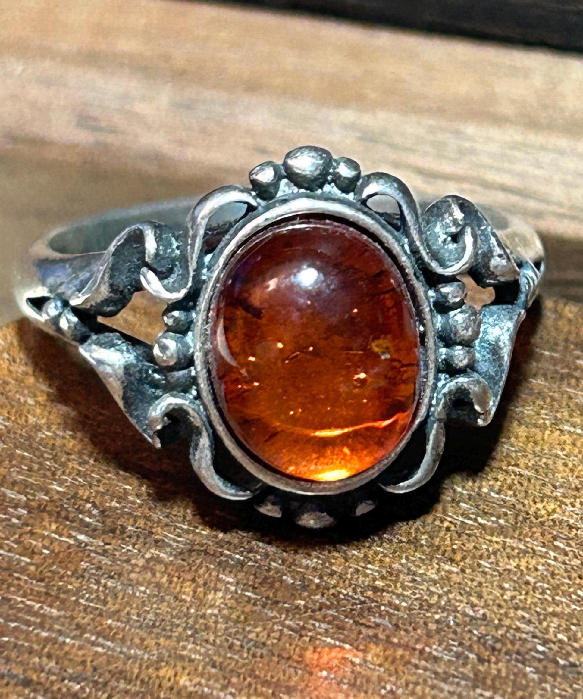 Bague Ambre "Justine" - Argent 925 - France Minéraux