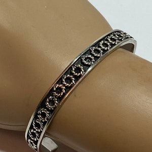 Taxco Sterling Cuff Bracelet 925 Silver Rope Mexico Mexican Vintage Jewelry Southwestern Birthday Anniversary Christmas Gift Valentine&#39;s Day