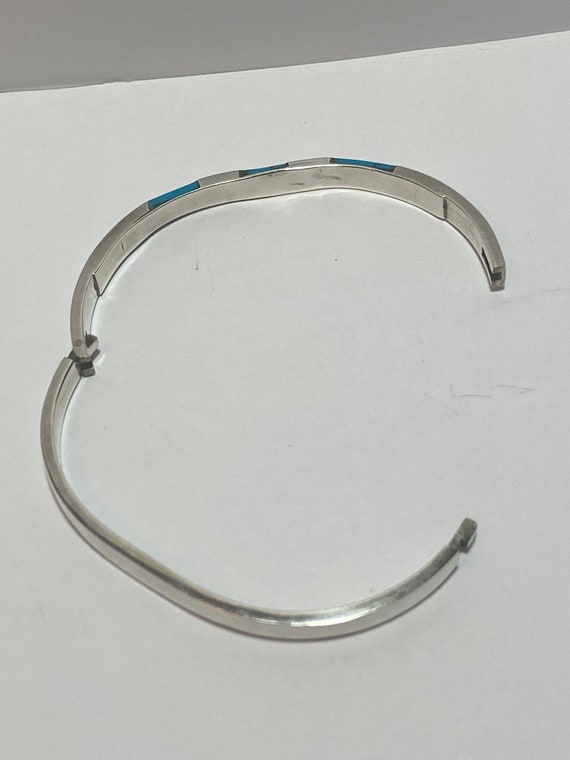 Turquoise 950 Sterling Bracelet Bangle Cuff Silve… - image 5