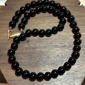 14 kt onyx ketting choker 9,5 mm 14,5&quot; 14 kt goud vintage zuidwestelijke sieraden jubileum verjaardag kerstcadeau valentijnsdag meisje tiener