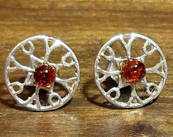 Bernstein Sterling Ohrringe Honig Cognac 925er Silber Polen Baltik Vintage Schmuck Jahrestag Geburtstag Weihnachtsgeschenk Valentinstag
