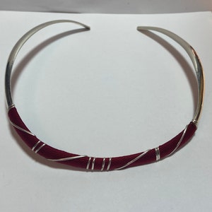 Red Rope Sterling Necklace Collar Choker Cranberry 925 Silver Mexico Mexican Vintage Jewelry Anniversary Birthday Christmas Gift Valentine&#39;s