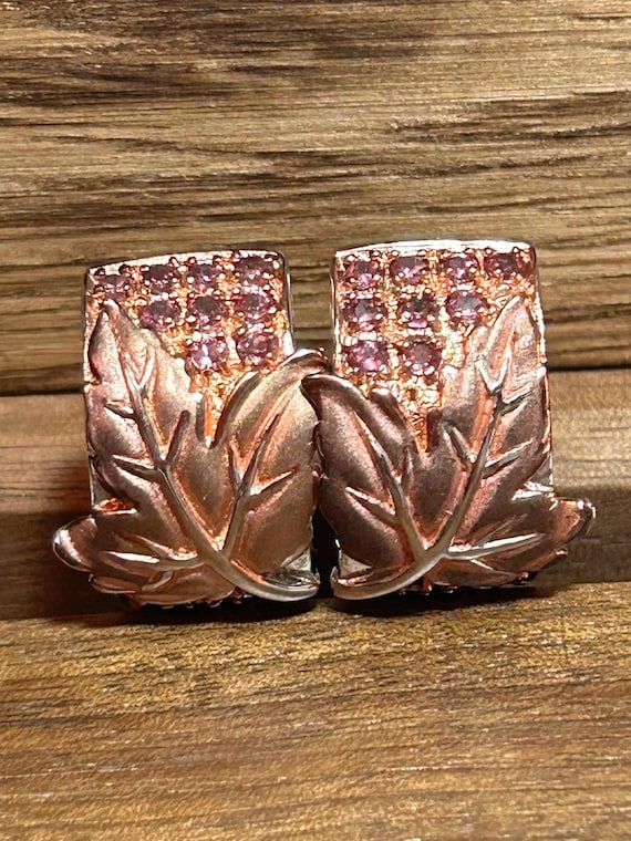 アメジスト リーフカービングピアス フックピアス K10ピンクゴールド アメジスト イエローサファイア