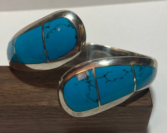 Turquoise 950 Sterling Bracelet Bangle Cuff Silver Mexico Mexican