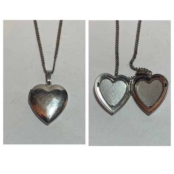 Vintage Sterling Silver Heart Shape Locket Pendant 9.24g 1.1