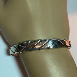 Navajo Sterling Cuff Bracelet Nila Cook Johnson 925 Silver Vintage Jewelry Native Southwestern Birthday Anniversary Christmas Gift Geometric