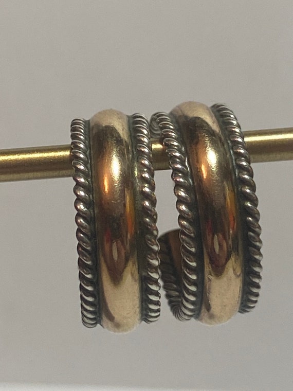 Navajo 12K Sterling Hoops Earrings 12KT Gold Fill… - image 8