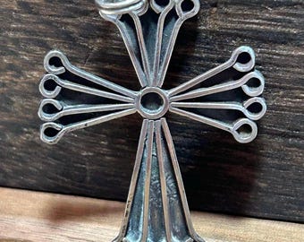Taxco Sterling Cross Pendant 925 Silver Mexico Mexican Vintage Jewelry ...