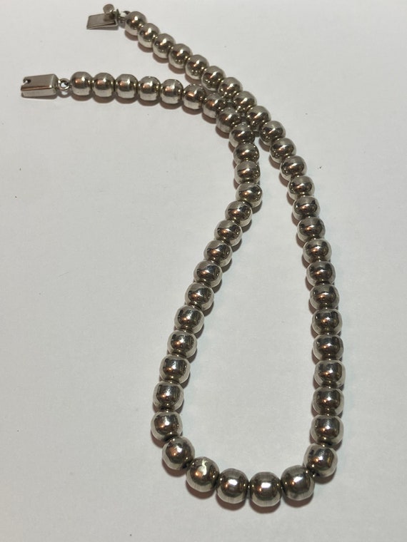 Mexican silver bead best sale necklace