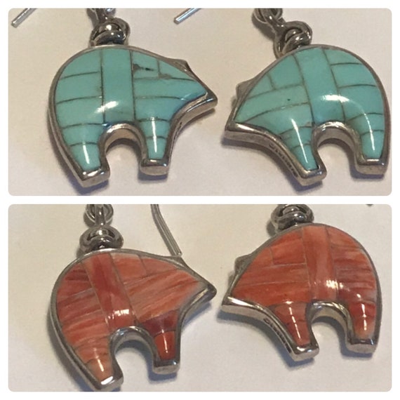 Traditional Native American Navajo Turquoise Spiny Osyter Sterling Silver Animal Fetish Necklace Traditional Native American Navajo Turquoise Spiny Osyter Sterling Silver Animal Fetish Necklace