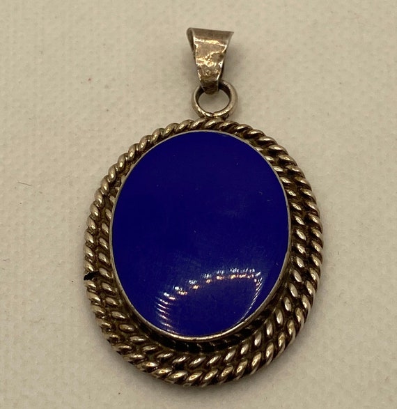 Vintage Mexican Silver Lapis Necklace925