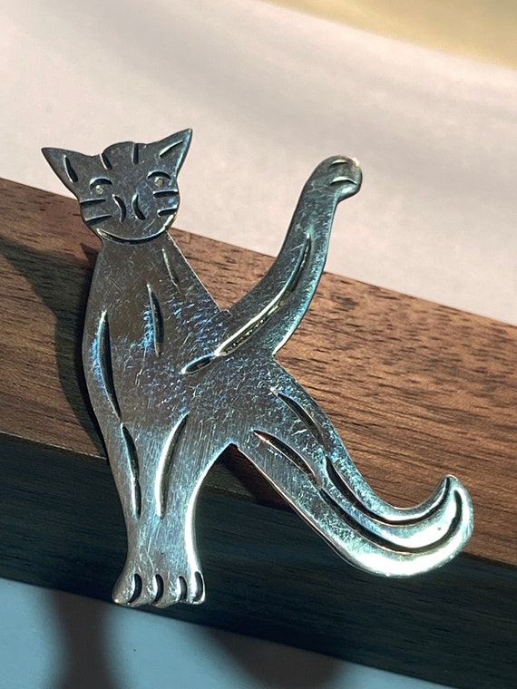Sterling Cat “K” Brooch Pin 925 Silver Alphabet Pl