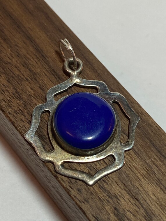 Taxco Lapis Sterling Pendant 925 Silver Lazuli 4 … - image 5