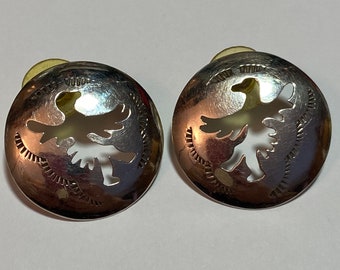 Navjao Sterling Bird Warrior Earrings Kokopelli Kachina 925 Silver VIntage Jewelry Native Tribal Southwestern Birthday Holiday Gift