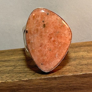 Jay King Pink Opal Sterling Ring Sz 8 925 Silver Desert Rose Trading Vintage Southwestern Jewelry Christmas Holiday Mother&#39;s Birthday Gift