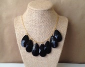 ON SALE! Black Statement Necklace, Black Necklace, Chunky Black Necklace, Black Statement Necklace, Large Black Necklace, Teardrop Necklace