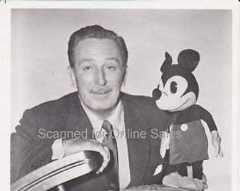 Vintage Walt Disney with Mickey Mouse On Top of the World Vintage 8x10 Photo