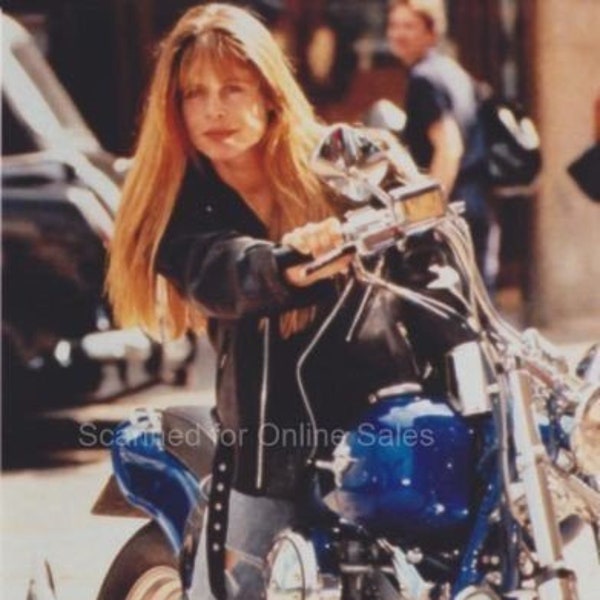 Linda Hamilton Terminator on Motorcycle 4x6 Photo