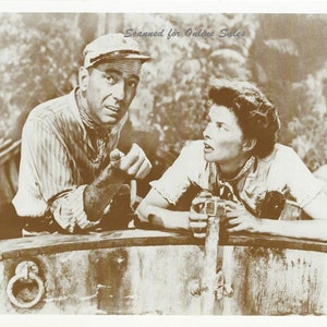 Humphrey Bogart Katharine Hepburn The African Queen 8x10 Sepia Photo