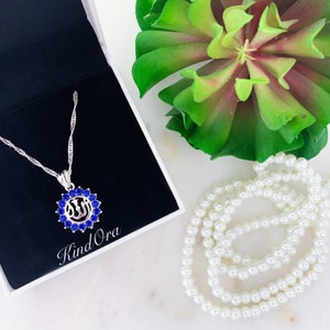 Allah Pendant- hypoallergenic 14-k white gold plated chain & pendant