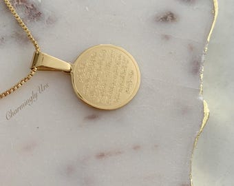 Ayatul Kursi Pendant with Chain - Islamic Jewelry - Gift For Muslims