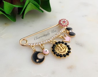 Diamante Allah Baby Pin, Evil Eye, Stroller Charm