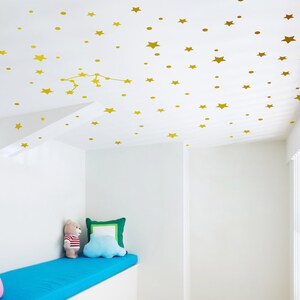 Gold star decals, ceiling decals, Constellation, ceiling stars, ceiling stickers, stars for ceiling, ceiling decal, star ceiling, gold decal