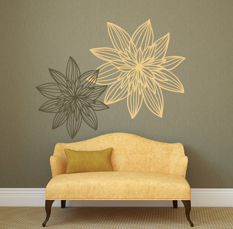 modern flower wall decals for walls stickers for walls stylish | etsy
