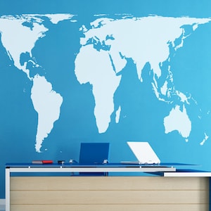 Peters projectie wereld kaart muur sticker Vinyl kunst muur Sticker Decals Art koele wand Decals Stick op kunst aan de muur door DecalIsland - Peters kaart