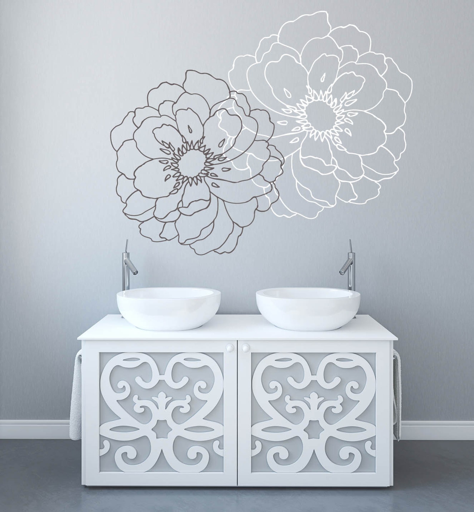 Modern Flower Wall Decals for Walls Stickers for Walls | Etsy