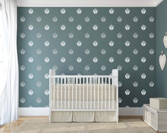 Arte de vinilo de patrón patrón Tulip Wall Decals for bebé vivero paredes pegatinas elegante pegatinas dormitorios palo de la pared en la pared arte - Tulip SD 067