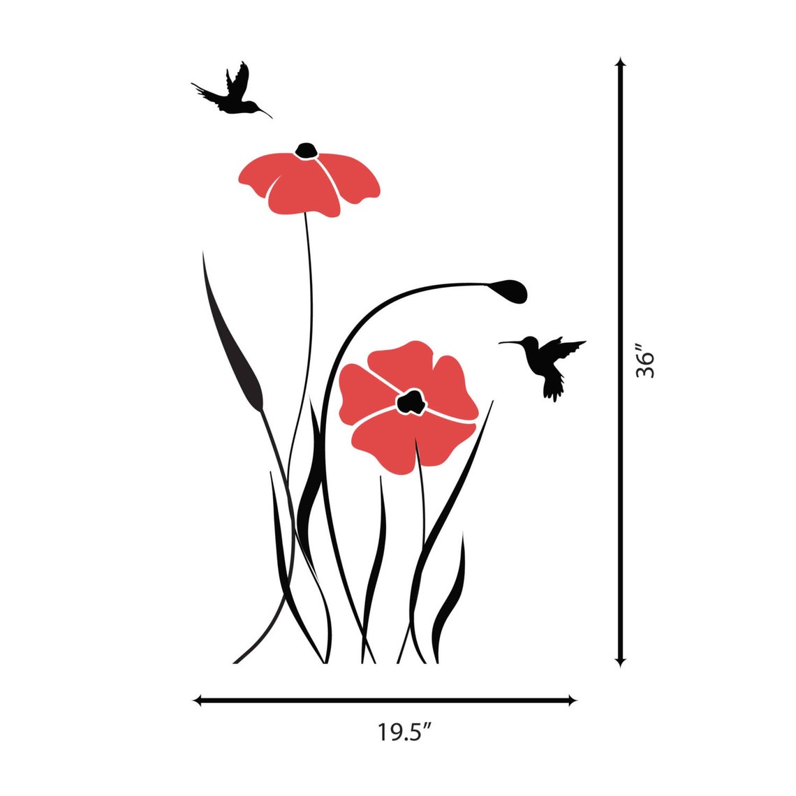 Red Poppy Flower Decals for Walls Baby Room Designs Decals for Etsy