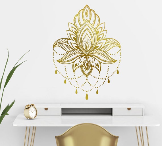 Gold Large Flower Decals