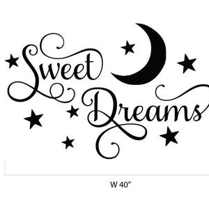 Sweet Dreams Quote Decal Nursery Room Wall Stickers Wall Sticker Decals Kids Wall Decal Home Decor Star and Moon Decal Sweet Dreams Di 006 image 3