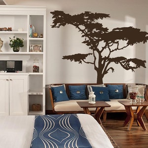 Realistic African Tree Wall Decal Headboard Wall Decal Home Decor Stick on Wall Art by DecalIsland - Tree Decals for Walls African SD 002